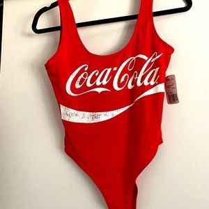 NWT Forever 21 Red Coca-Cola Bodysuit